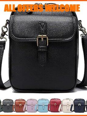 Faux Leather Crossbody Bag Anti-Theft Messenger Bag Large Capacity